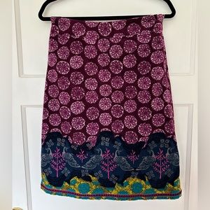 White Stuff Purple Floral Peacock Midi Skirt (UK 8)